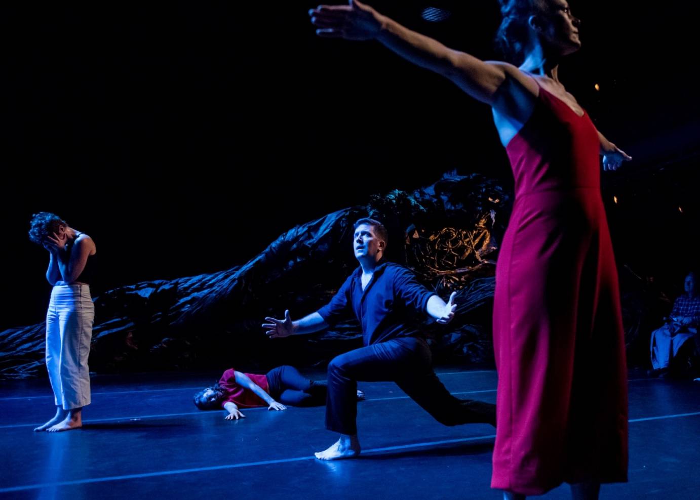 Ivy Baldwin Dance. Pictured from left to right: Eleanor Smith, Anna Carapetyan, Ryan Tracy & Katie Workum. Photo: Ian Douglas.